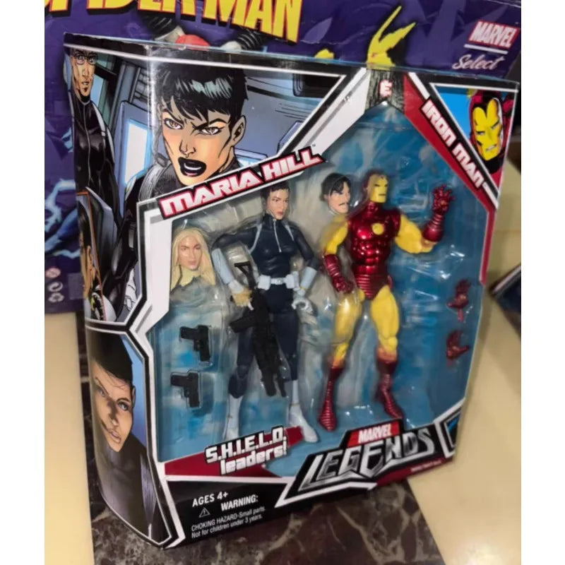 Original Hasbro Marvel Legends Series IRON MAN/MARIA HILL Anime Figure Toy Model Collection
