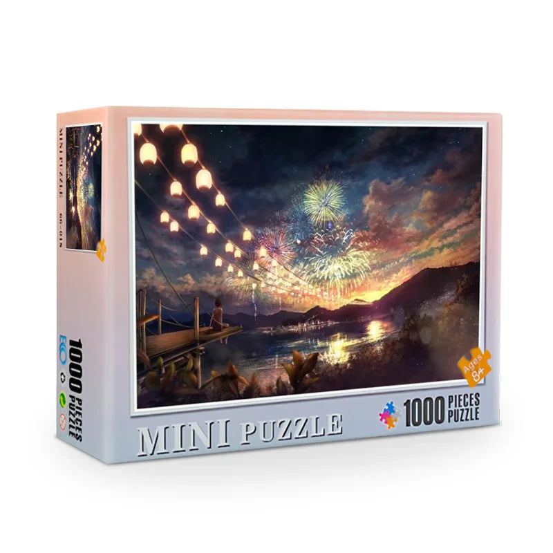 38*26cm Mini Jigsaw Puzzle 1000pcs for Adults Famous Painting Landscape Toy Family Game Home Decoration Festival Present