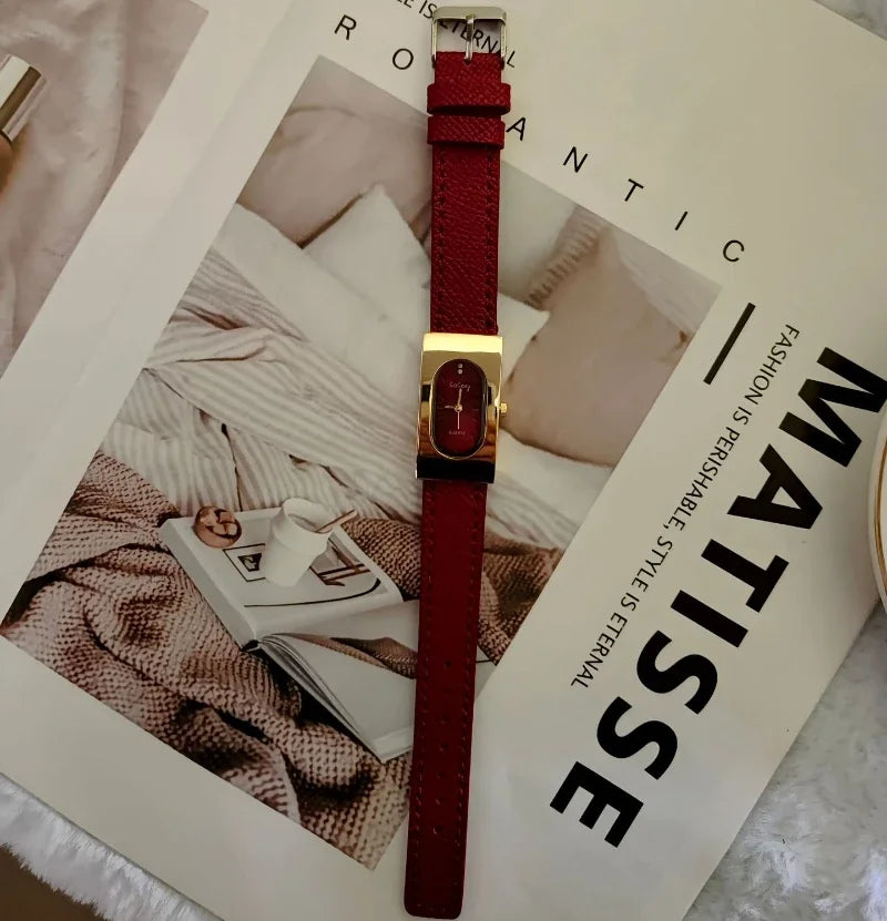 Luxury Ladies Brand Women Watch Fashion Rectangular Dial Quartz Watch Simple Leather Strap Wristwatches Gift Dropshipping