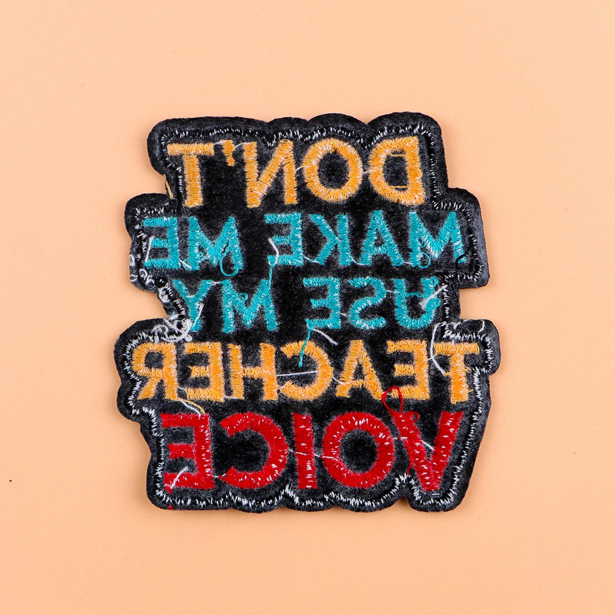 TEACHER VOICE Iron On Patch Clothes Patch For Clothing Quotes Embroidered Patch Garment Apparel Accessories Sewing Stickers