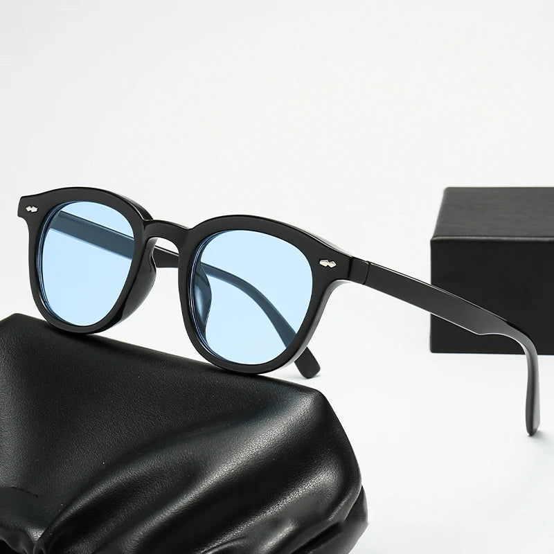 JNPCXI Vintage Small Round Men Sunglasses Fashion Gradient Shades UV400 Women Trending Rivets Punk Sun Glasses