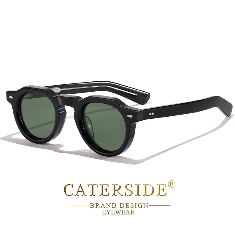 CATERSIDE Acetate Simple Men Sunglasses Polarized Small Frame High-Quality Frame Sun Glasses Women Party Travel Outdoor Glasses