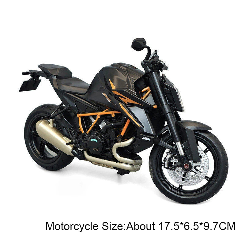 1:12 KTM 1390 KTM RC 390 Alloy Model Toys Car Diecast Motorcycle Front Wheel Steering Shock Absorption Vehice Kids Birthday Gift