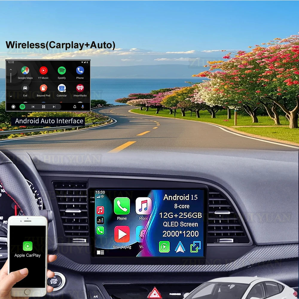 Android 16 Car Radio For Hyundai Elantra 6 2015 2016 2017 2018 Qualcomm Multimidia Video Player GPS Navigaion Split Screen DPS