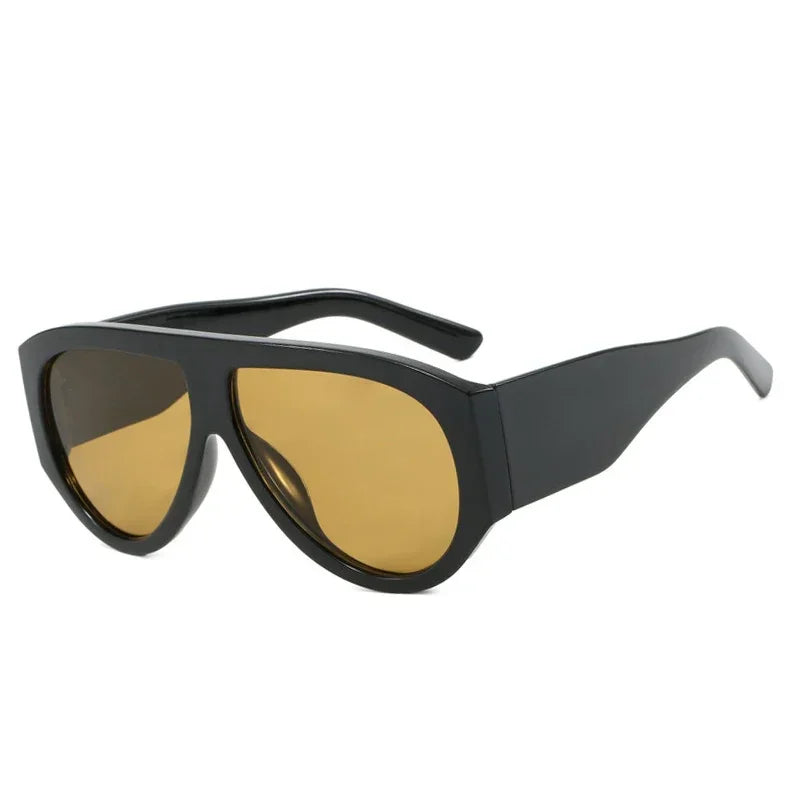 JNPCXI Ins Popular Fashion Pilot Women Leopard Green Sunglasses Retro Wide Legs Men Trending Punk Gradient Sun Glasses