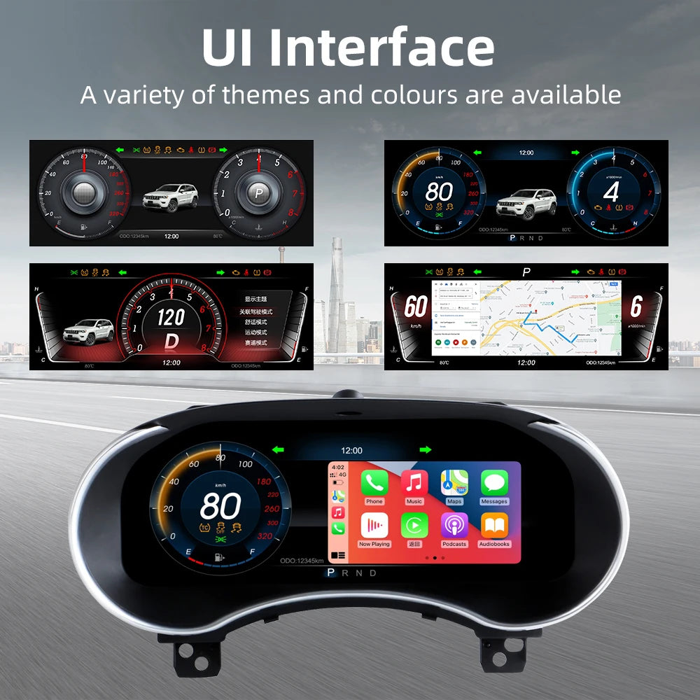 Cluster Digital Dashboard For Jeep Grand Cherokee 201-2013 Speedometer Instrument Panel Suppo Wireless CarPlay and Android Auto