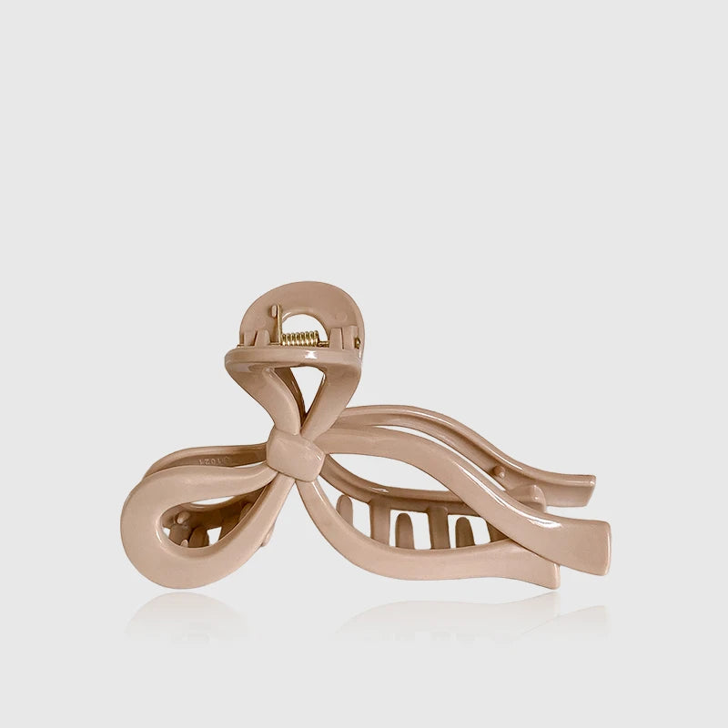 Solid Color Soft Silicone Bow Hair Clip for Woman Elegant Temperament Shark Clip Fashion Girl Ponytail Clip Hair Clamp