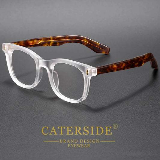 CATERSIDE Men's Round Eyeglass Frame High-Quality Tr-90 Frame Optical Eyeglass Frame Women's Computer Anti Blue Light Glasses
