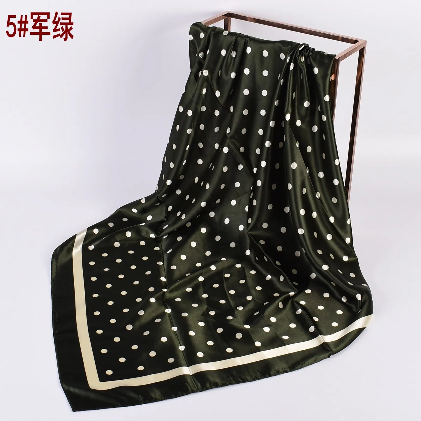 Summer new fashionable temperament wavelet dot 90CM large square scarf printed with fashionable square silk
