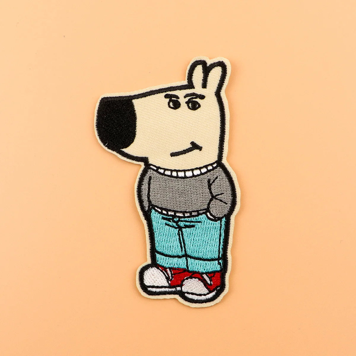 Cool Dog Embroidery Patch Funny Animal Iron On Patches For Clothing Thermoadhesive Patches On Clothes DIY Sew Badges