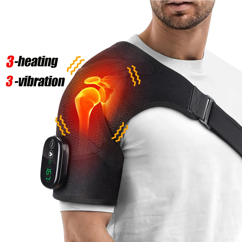 Wireless Shoulder Massage Belt APP Control Heating Vibration Shoulder Arm Muscle Relaxation Support Wrap Shoulder Protective