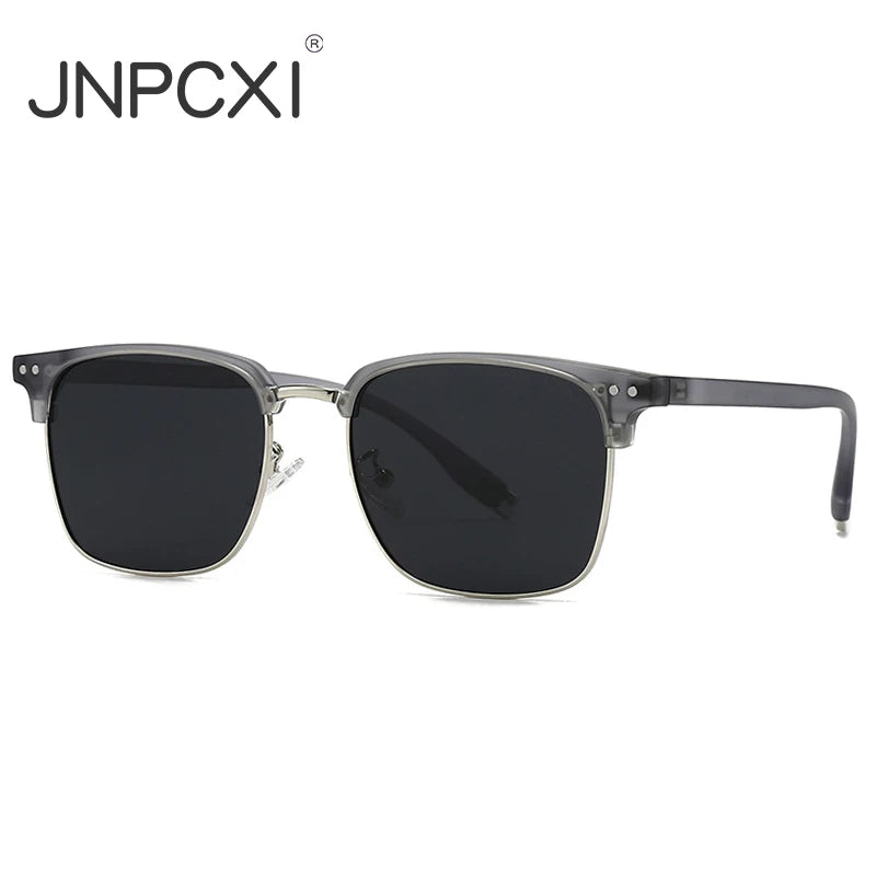 JNPCXI Rice Nail Polarized Square Metal Men Luxury Sunglasses Fashion Gradient Women Shades UV400 Sun Glasses