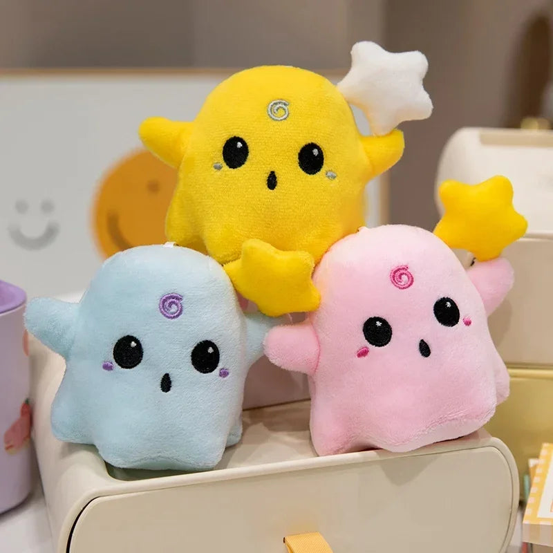 Creative Halloween Ghost Plush Doll Pendant Soft Stuffed Toys Specter Keychain Grim Reaper Doll Halloween Room Decor Gifts