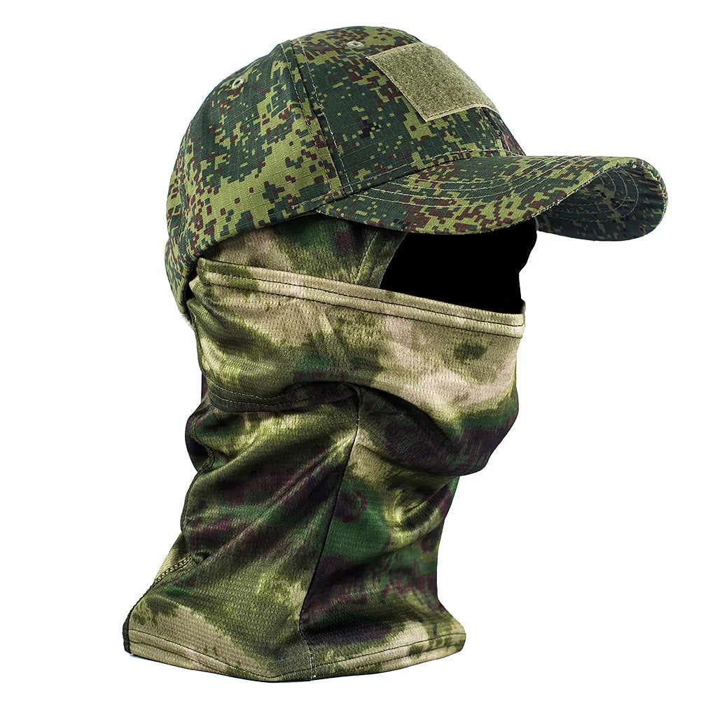 Tactical Camouflage Mask Hat Baseball Cap Skullies Knitted Elastic Outdoor Cap