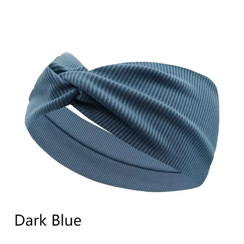 The Silky Threaded Fabric Twist Headband Yoga Workout Running Sport Elastic Hair Bands for Women's Turban Hair Wrap for Girls
