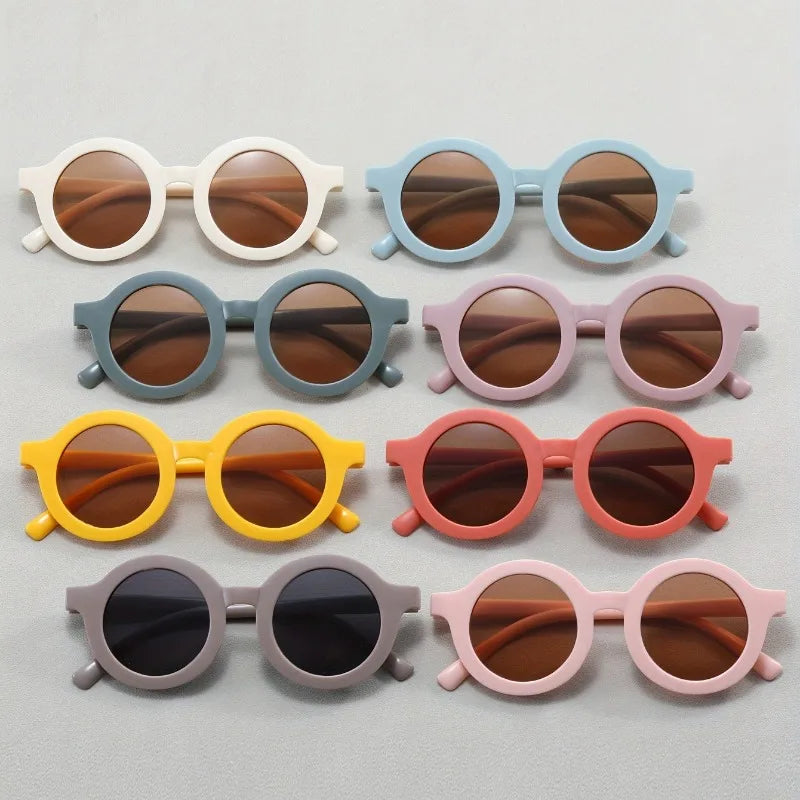 Men's and Women's PC Round Personalized Retro Glasses Cute Children's Glasses Graduation Birthday Party Decoration Glasses