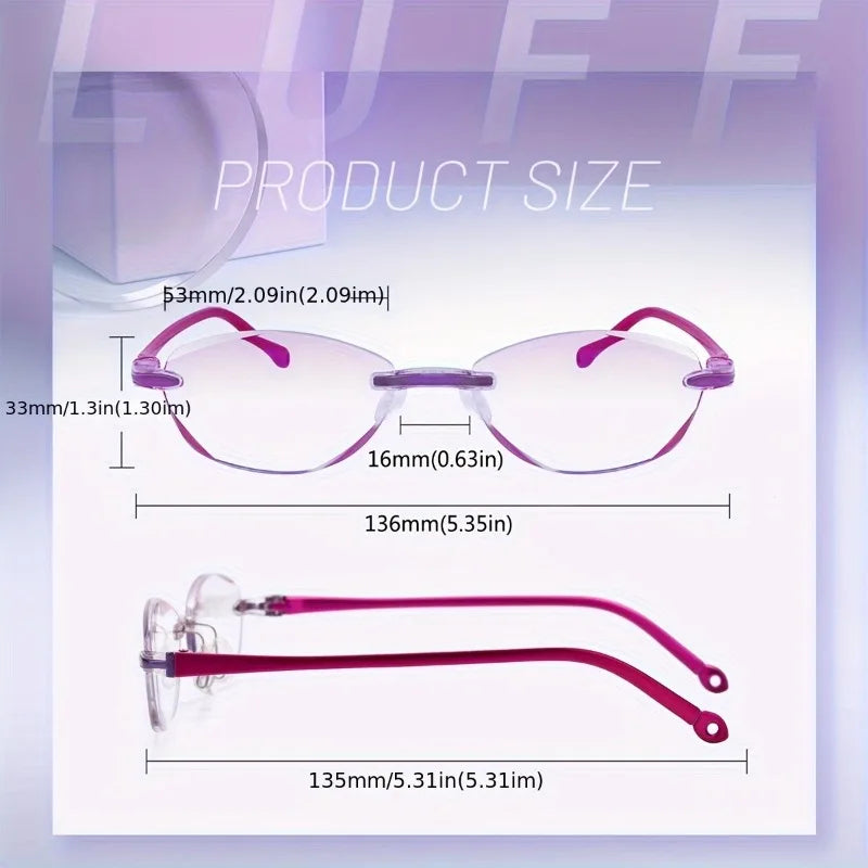 3pcs of Frameless Blue Light Blocking Presbyopia Glasses, Fashionable and High-quality Women's/men's Presbyopia Glasses