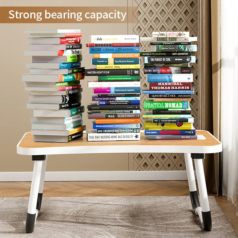 Lifting Portable Laptop Desk w/ USB Light, Small Fan, Cup Holder, Tablet Slot