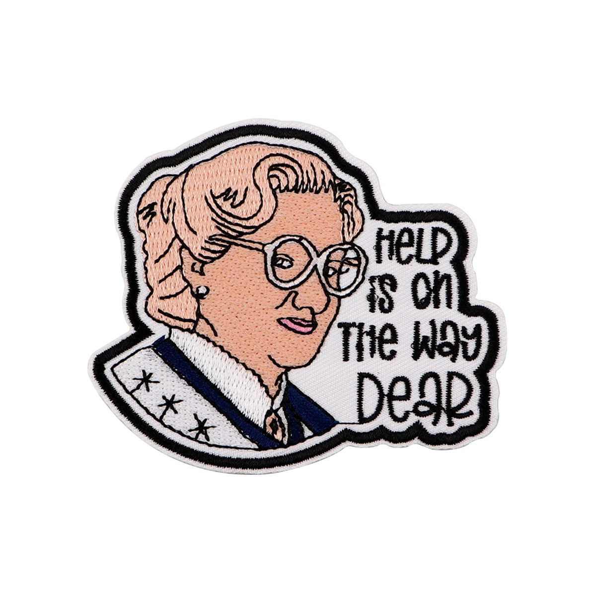 HELP IS ON THE WAY Embroidery Patch Funny Father Iron On Patches For Clothing Thermoadhesive Patches On Clothes DIY Sew Badges