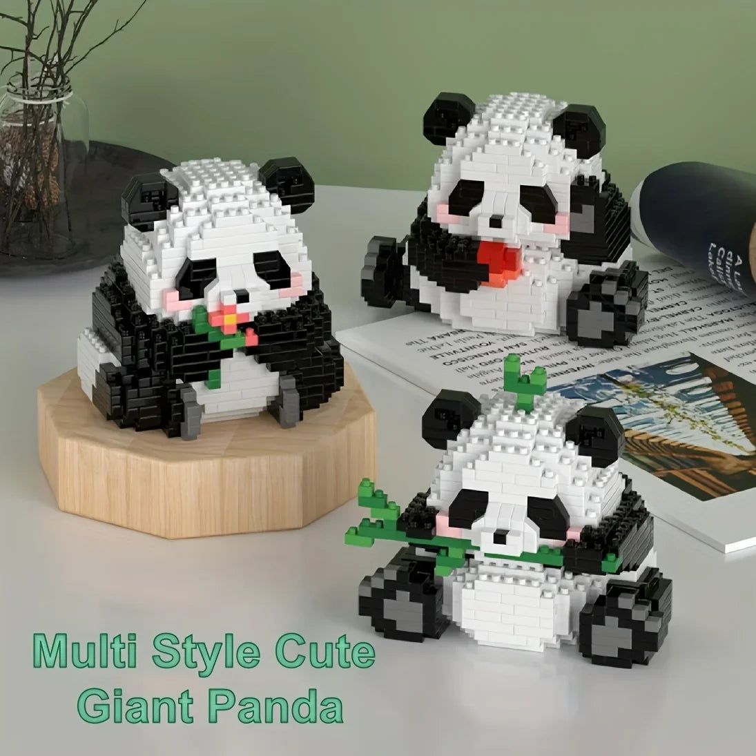 Cute Panda Building Blocks: Creative Series  Educational Toys Model Decoration