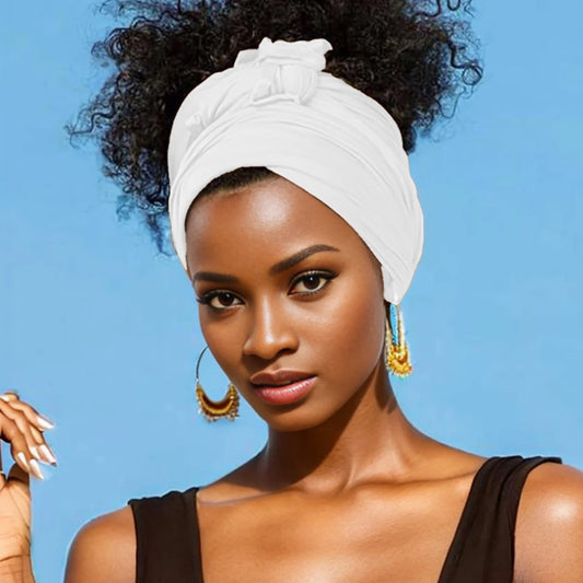 ExtraLong stretch jersey turban african solid color super soft breathable headband