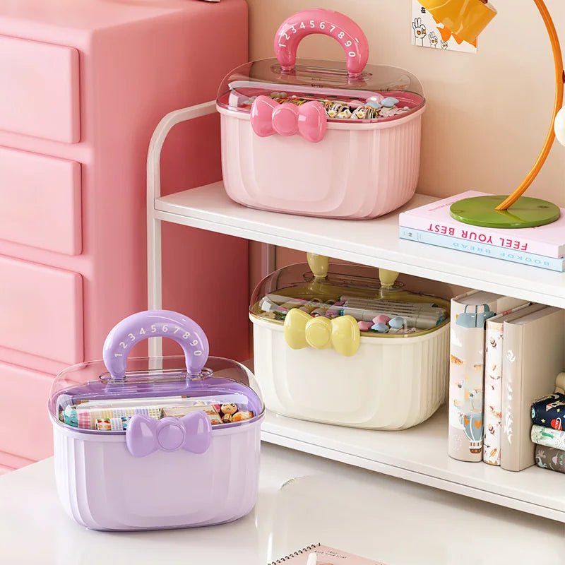 Hair Accessories Storage Box, Portable Makeup Organizer for Hair Clips, Hair Ties, Earrings, Bracelets, Necklaces