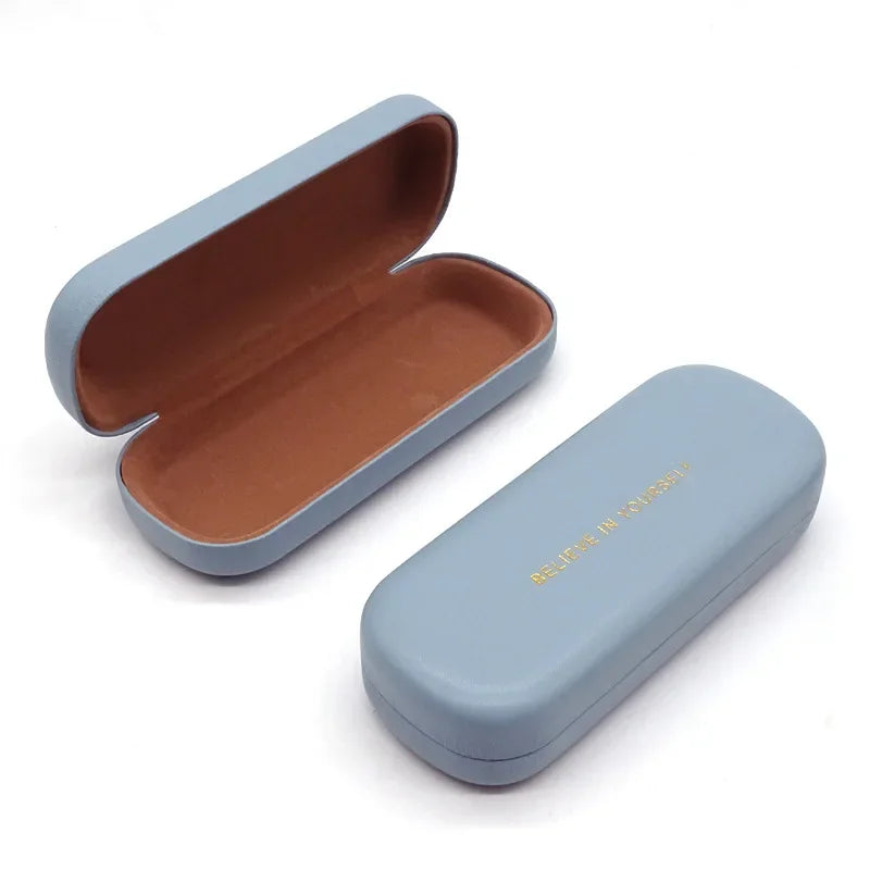 JNPCXI New Retro Black PU Leather Reading Glasses Case Box Simple Hard Eyeglasses Protector Sunglasses Storage Case