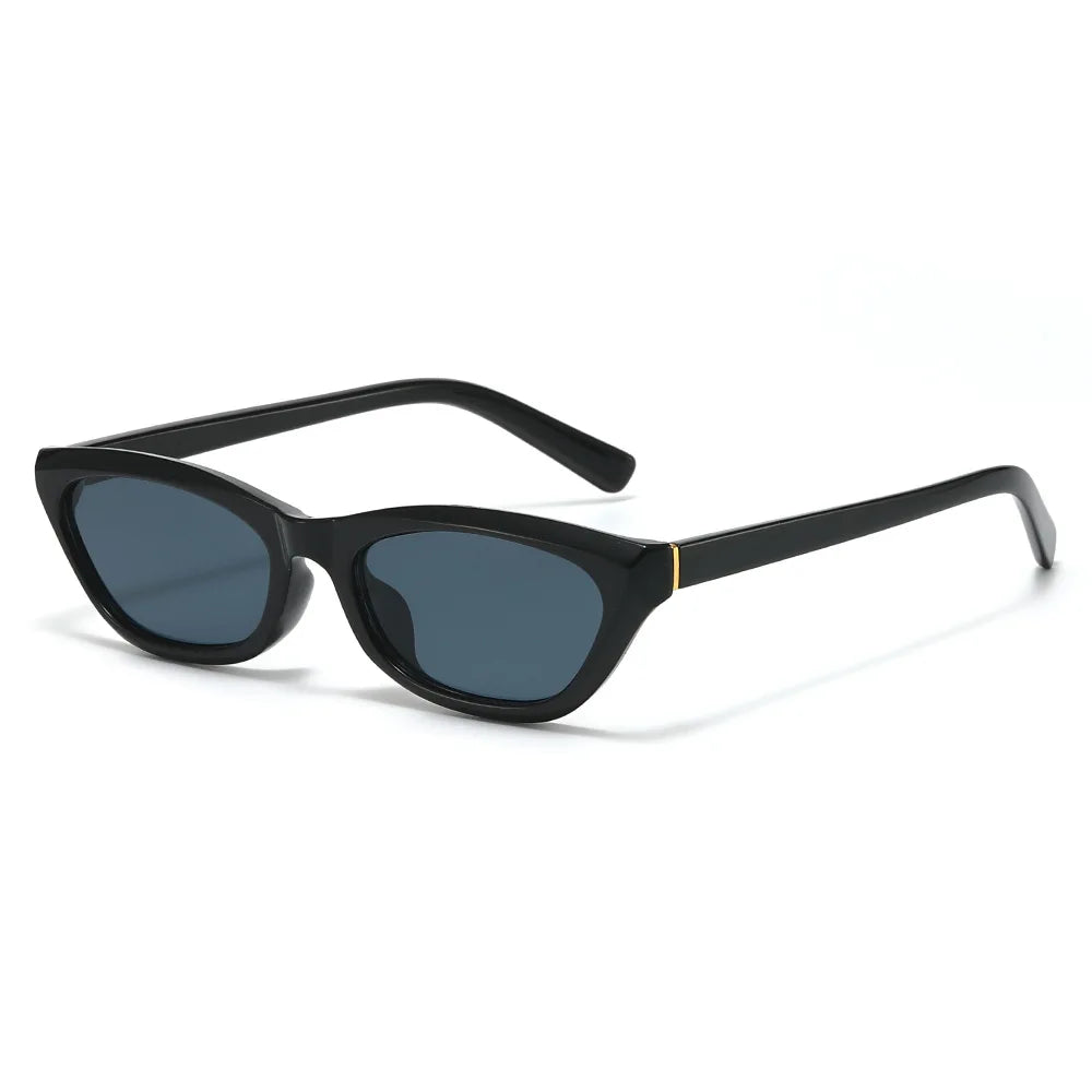 JNPCXI New Fashion Candy Color Small Black Tea Cat Eye Women Sunglasses UV400 Retro Men Sun Glasses