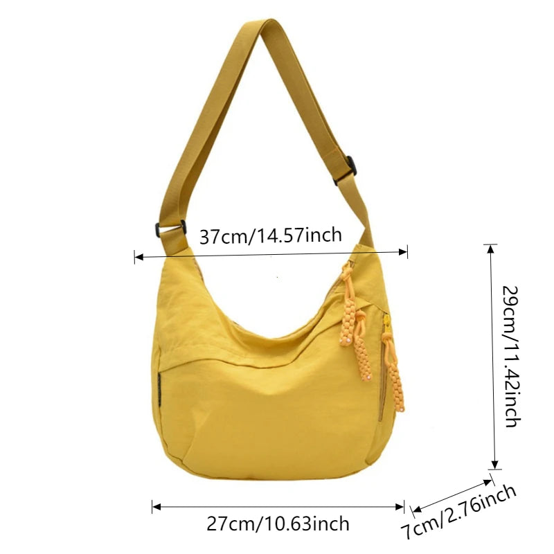 Casual Nylon Dumpling aped Crossbody Bag Women's Large Capaci oulder Bag 2026 Autumn Season Zipper Closure Faionable Handbags