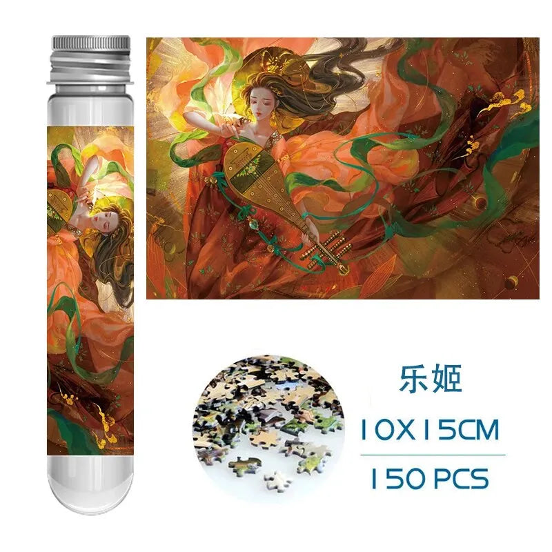 Mini Test Tube Jigsaw Puzzle 150pcs Chinese Style Painting Jigsaw Decompress Toy Educational Game
