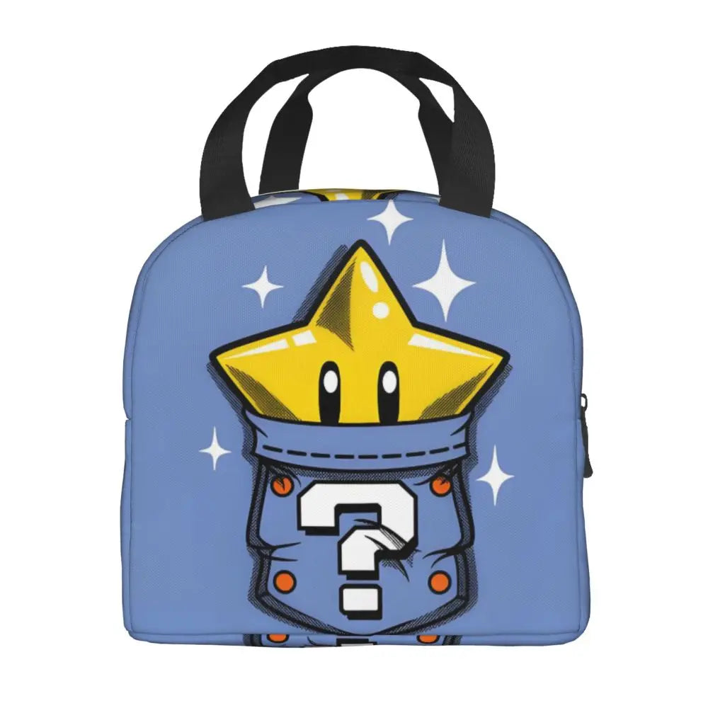 Custom Mario Super Bros Insulated Lunch Bag Reusable Thermal Cooler Lunch Box M9