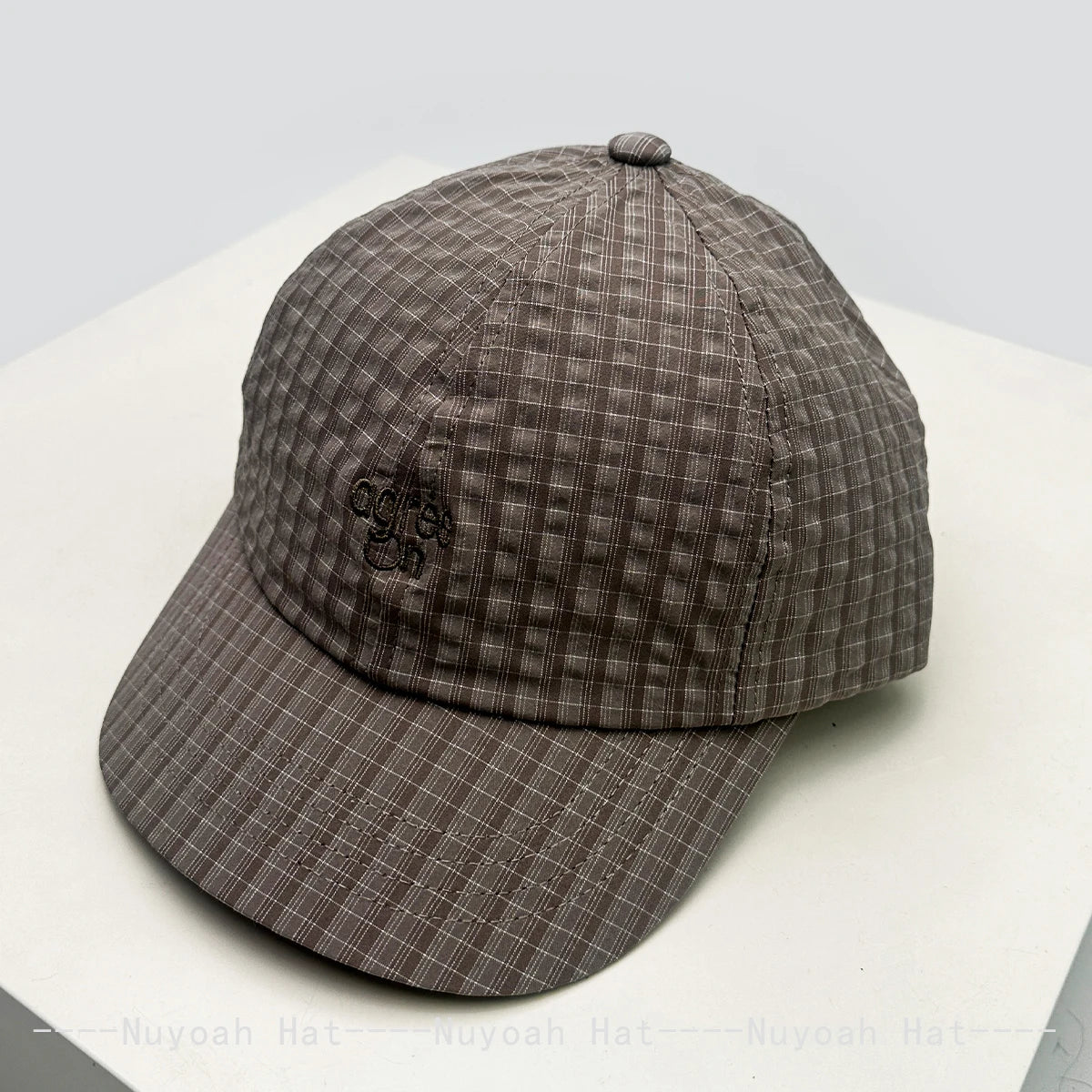 New Men Women Korean Quick-dry Embroidered Letters Baseball Hats Sunshade Plaid Versatile Niche Peaked Caps Fashion Casual ins
