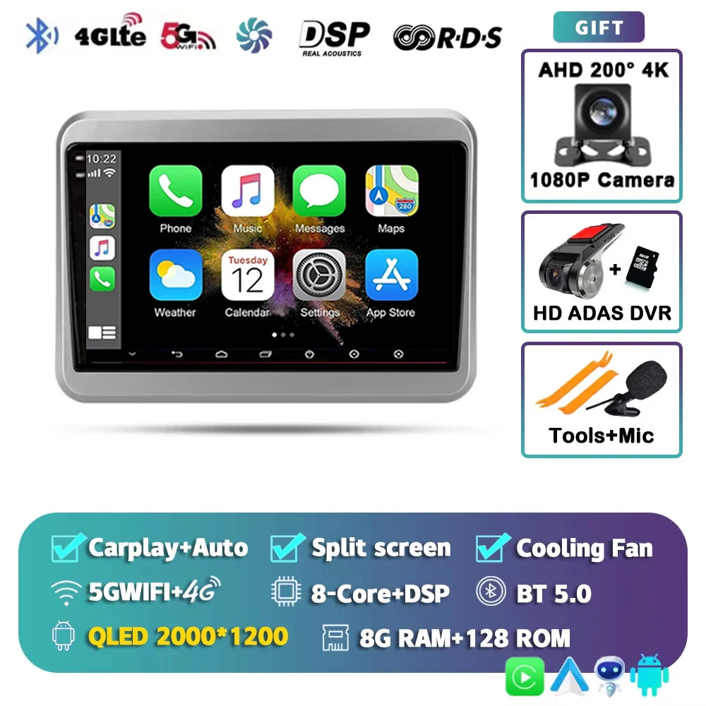 For Suzuki Spacia 2 II 2017 - 2023 2K 12+256 QLED Android 15 CarPlay Car Radio Multimedia Video Player GPS stereo Head Unit 4G