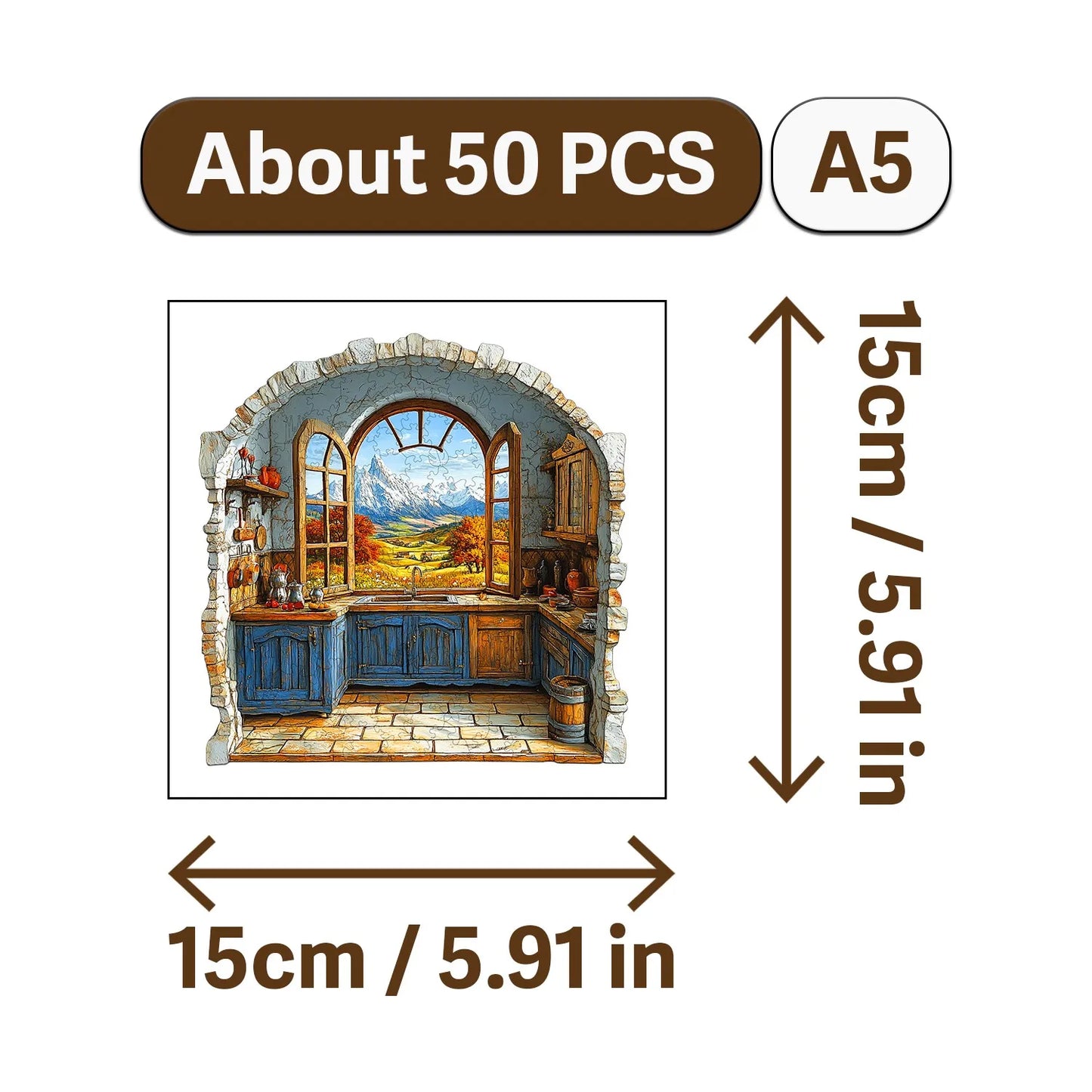 Rural Scenery Wooden Jigsaw Puzzle Wood Home Decor Painting Christmas and Halloween Gift Toy for Teen and Kid