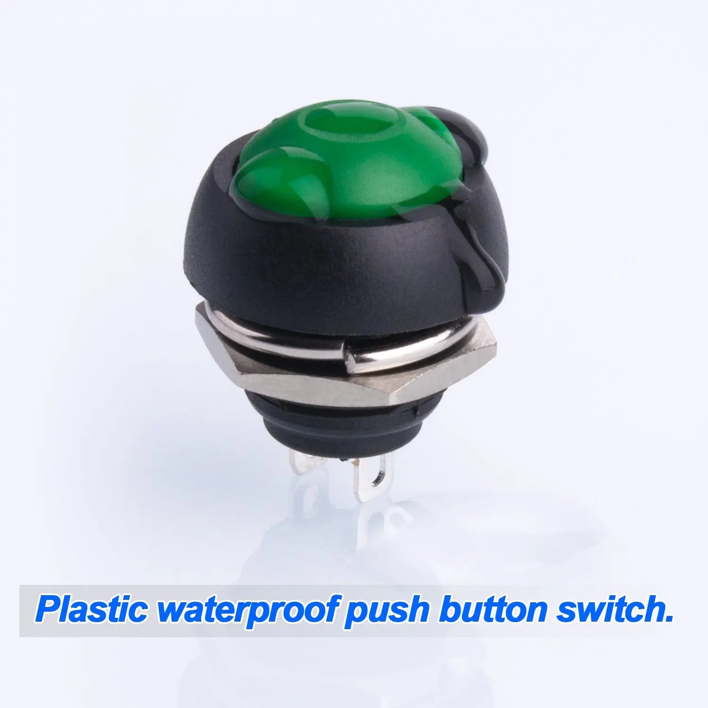 15PCS Waterproof Momentary Push Button Switch 12MM Normal Open(NO) Mini Micro Switch ON-Off 125V 3A Red Black 5 colors