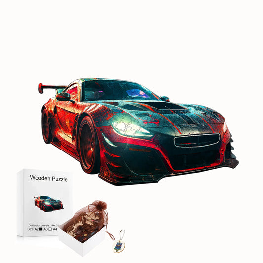 Classic Racing Car Wooden Jigsaw Puzzle Unique Shaped Wooden Decoration Christmas and Halloween Gift Toy For Teen And Kid