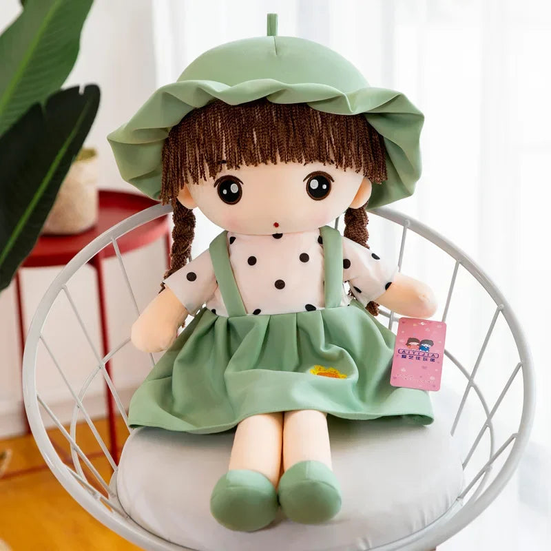 Cute Plush Girls Doll with Clothes Kid Girls Toys Stuffed Soft Cartoon Plush Toys Gift for Children Birthday Christmas present