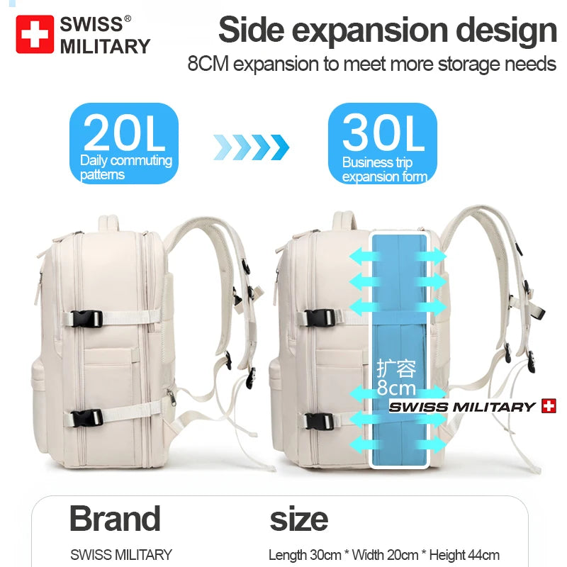 SWISS Backpack Multifunction Travel Backpack Shoe Storage Multilayer Luggage Bag