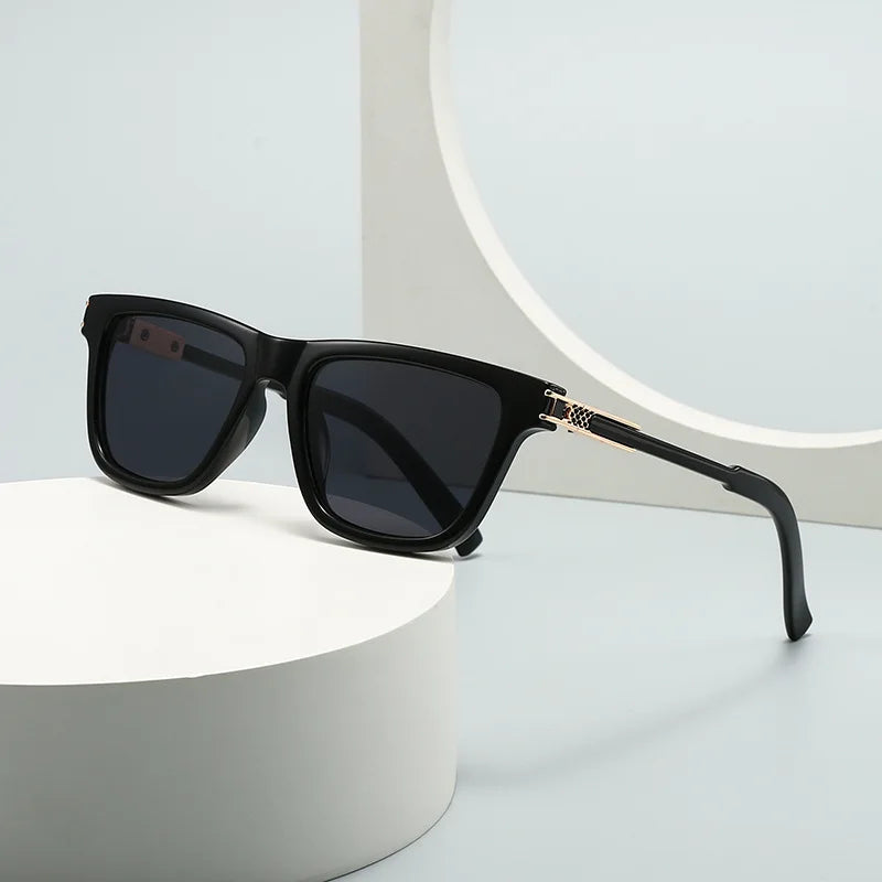 JNPCXI New Square Men Luxury Sunglasses Fashion Gray Gradient Women Shades UV400 Clear Lens Frame