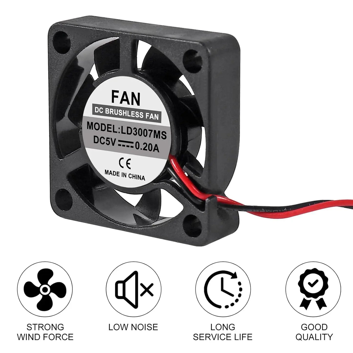 4pcs Fan for Raspberry Pi Cooling Fan Brushless CPU Cooling Fan Cooler Radiator Connector Separating One-to-Two Interface 3.3V 5