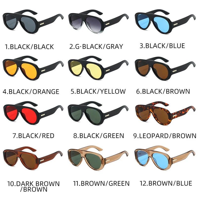JNPCXI New Retro Large Sunglasses for Women Fashion Wide Legs Sun Glasses Gradient Color Glasses Goggles