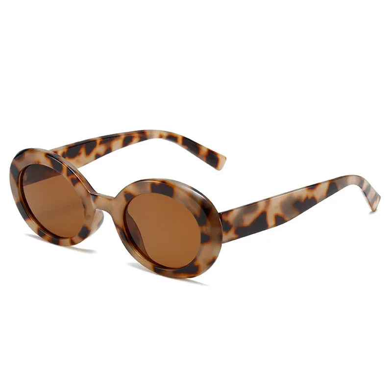 JNPCXI Oval Jelly Color Women Sunglasses Fashion Black Light Tea Shades UV400 Men Trending Gradient Sun Glasses