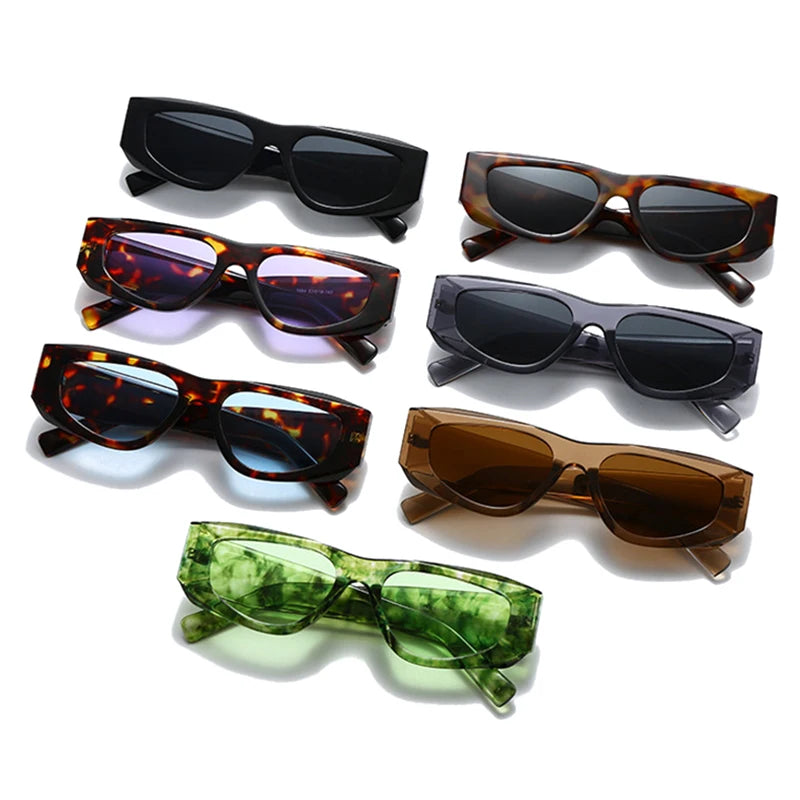 JNPCXI New Polygon Square Sunglasses Women Fashion Green Shades UV400 Retro Men Outdoor Sun Glasses