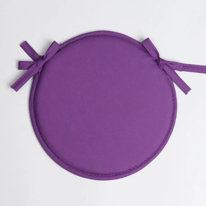 1pc Circular Strap Thickened Sponge Chair Cushion Simple Fabric Dining Chair Cushion With Straps Outdoor Picnic Seat Cushion
