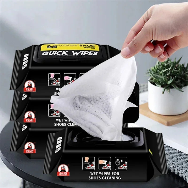 12/30/80pcs Disposable Shoe Wipes Portable Shoe Cleaner Travel Sneaker Wet Wipes