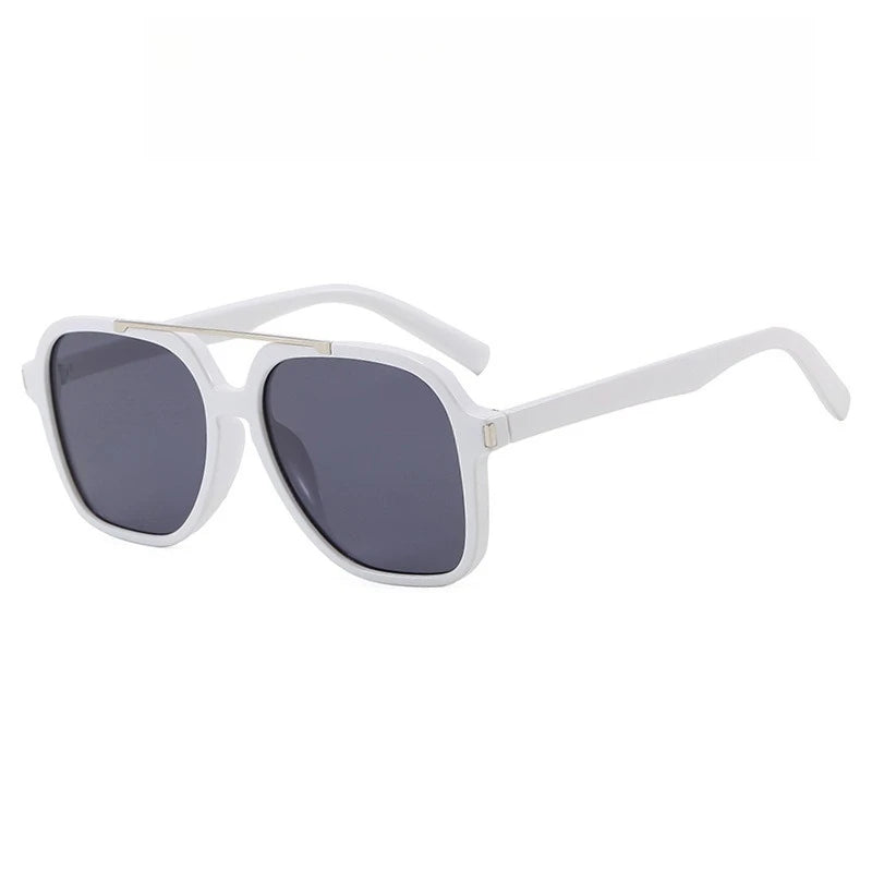 JNPCXI New Retro Oversized Pilot Sunglasses Women Fashion Luxury Big Frame Punk Square Sun Glasses Retro Classic Thick Shades