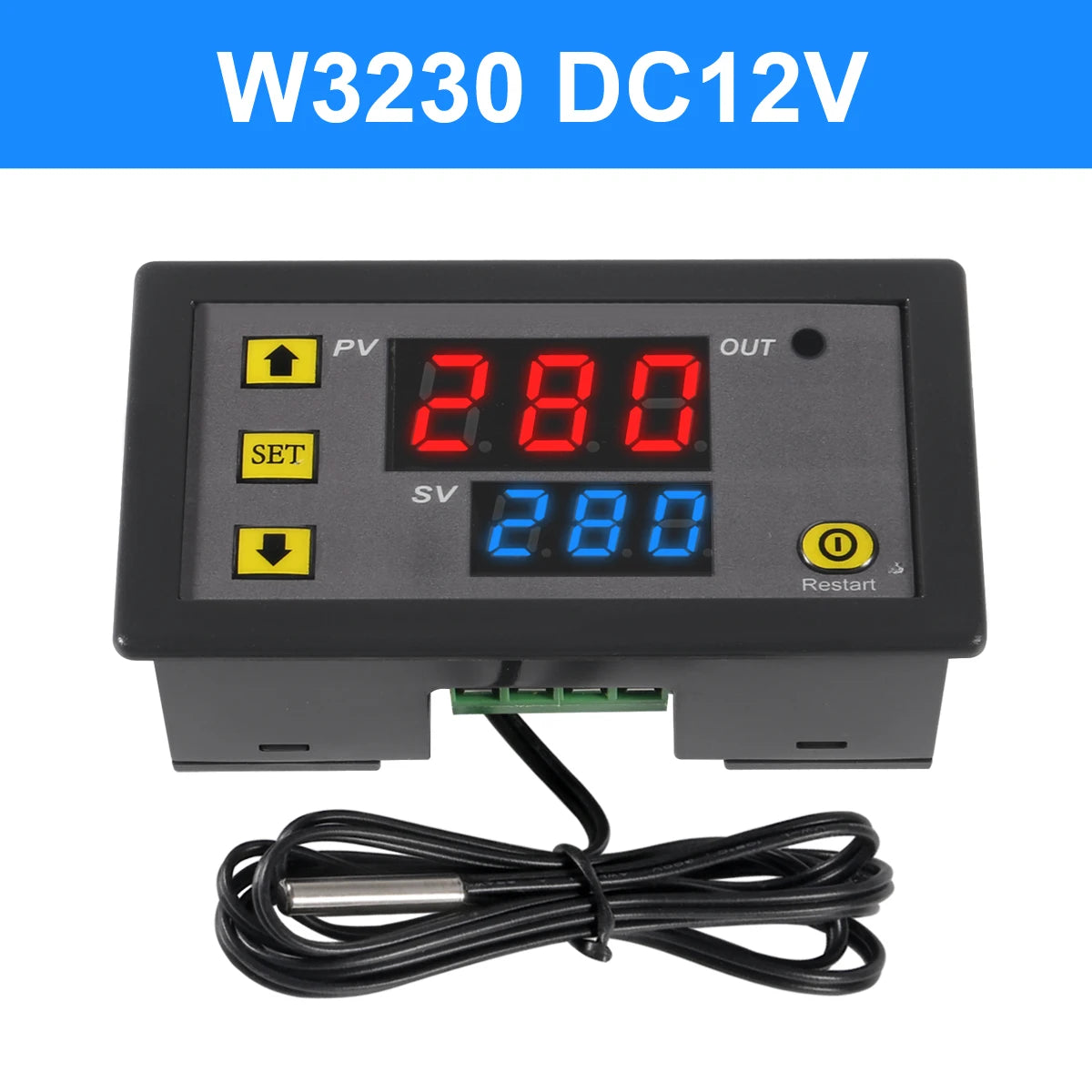 W3230 Mini Digital Temperature Controller 12V 24V 220V Thermostat Regulator Heating Control Thermoregulator With Sensor