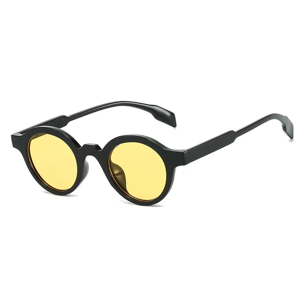 JNPCXI Retro Small Round Women Sunglasses Fashion Gradient Shades UV400 Punk Men Yellow Green Sun Glasses