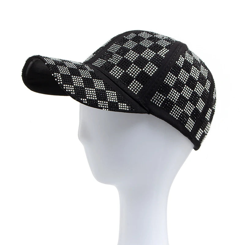 Women's Baseball Cap Fashion Rhinestone Personality Street Hip Hop Caps For Female Summer Outdoors Sun Visor Hat Adjustable