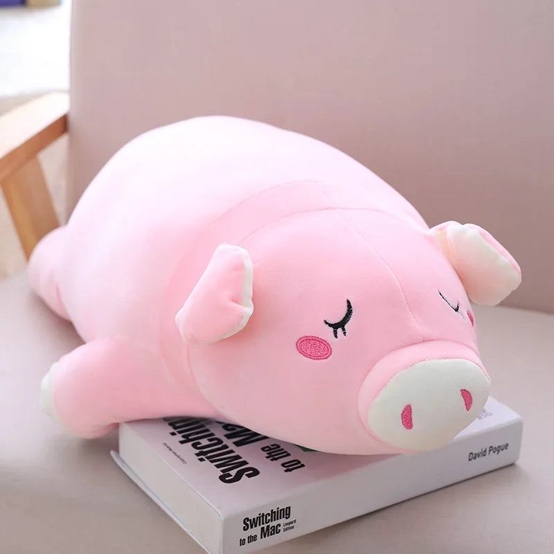 [Funny] 40~60cm Baby Lovely Plush Animal Lying down sleeping pink Pig Dolls Soft PP Cotton Stuffed Hold Pillow Toy girl gift